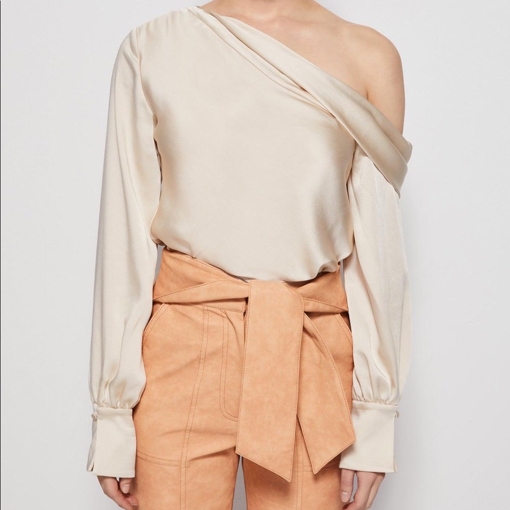 JONATHAN SIMKHAI Alice One Shoulder Top